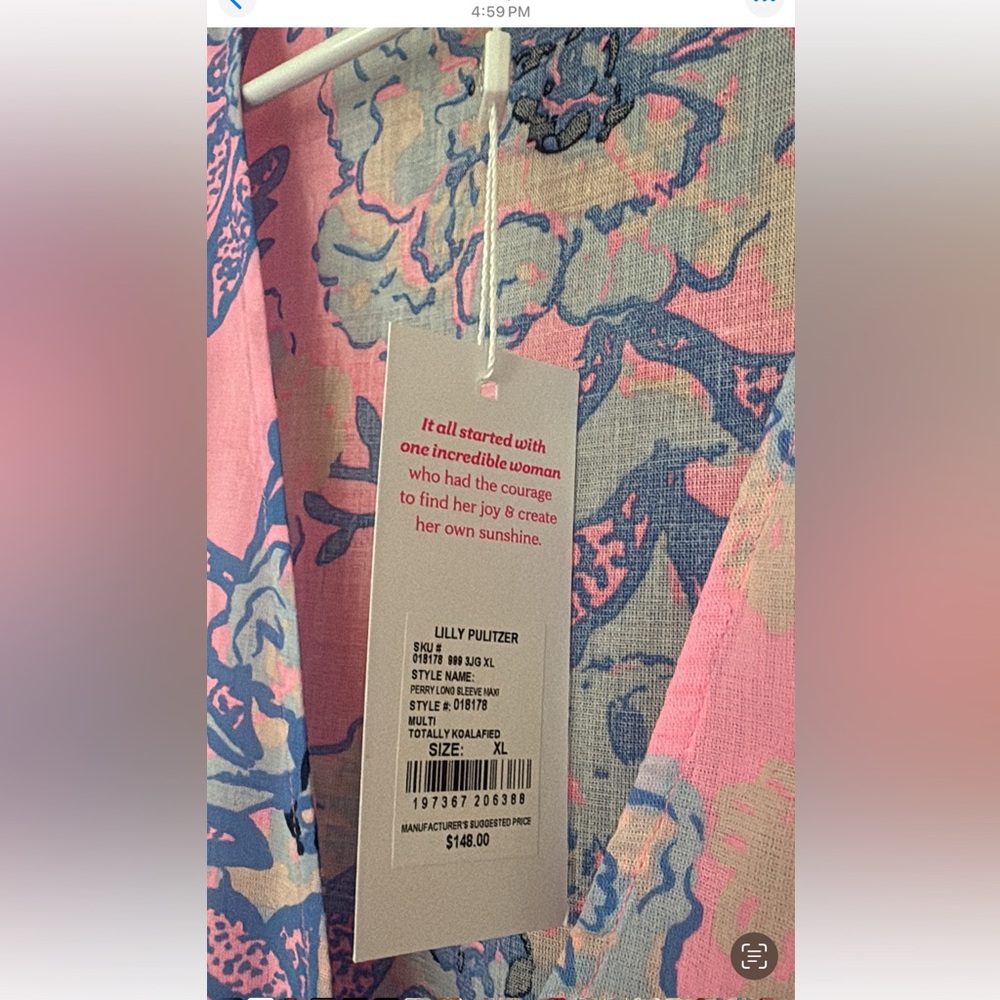 Lilly Pulitzer Pink and Blue Floral Maxi Dress - Picture 2 of 2